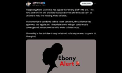 New‎ "Ebony Alert" In California: Racism Is The Explanation Of Every Problem In California.